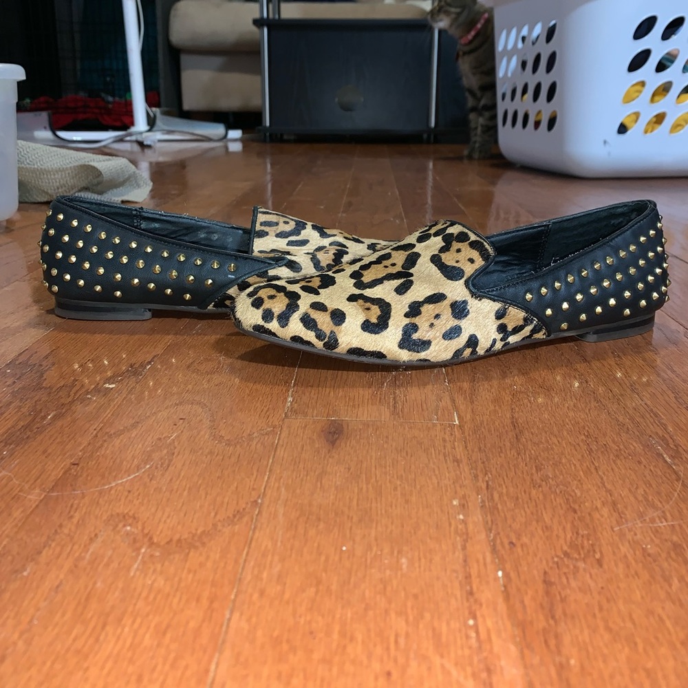 Steve Madden Cheetah Print Studded Flats